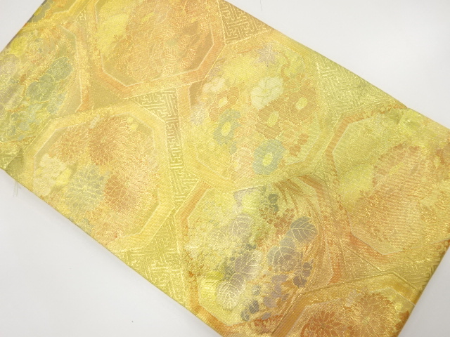 JAPANESE FUKURO OBI / UNUSED / SAGANISHIKI / WOVEN CAMELLIA